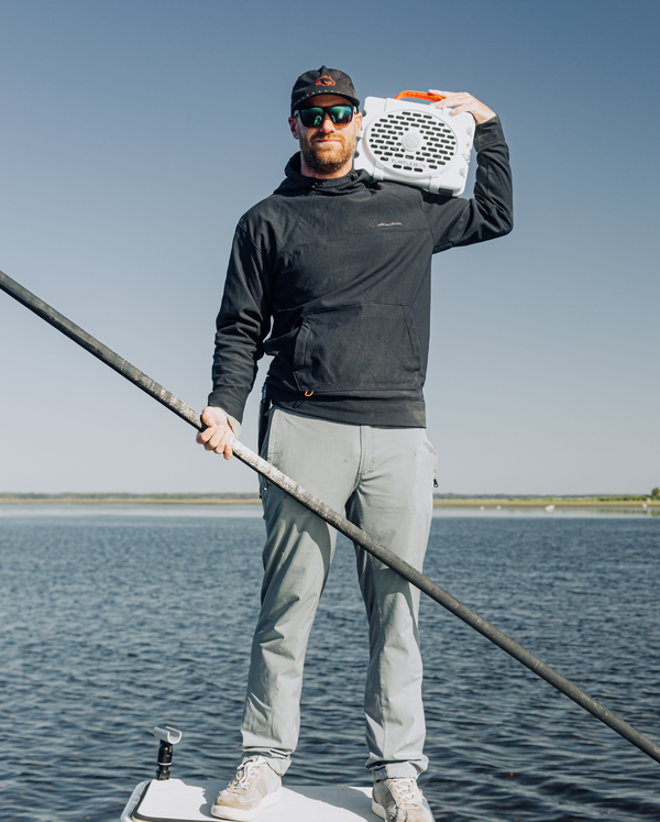 Hunter Leavine with his White Turtlebox