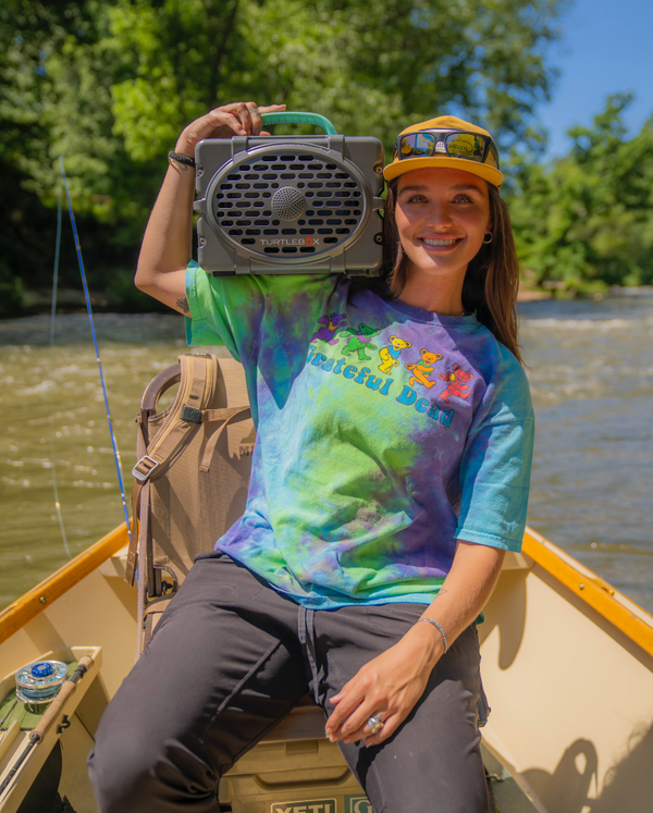 Turtlebox ambassador, Gabrielle Alvarez fly fishing guide