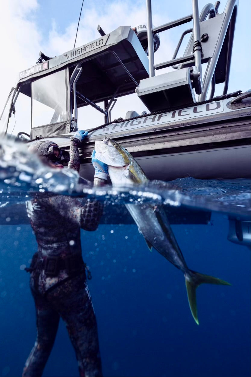 Turtlebox ambassador Brooke Basse spearfishing