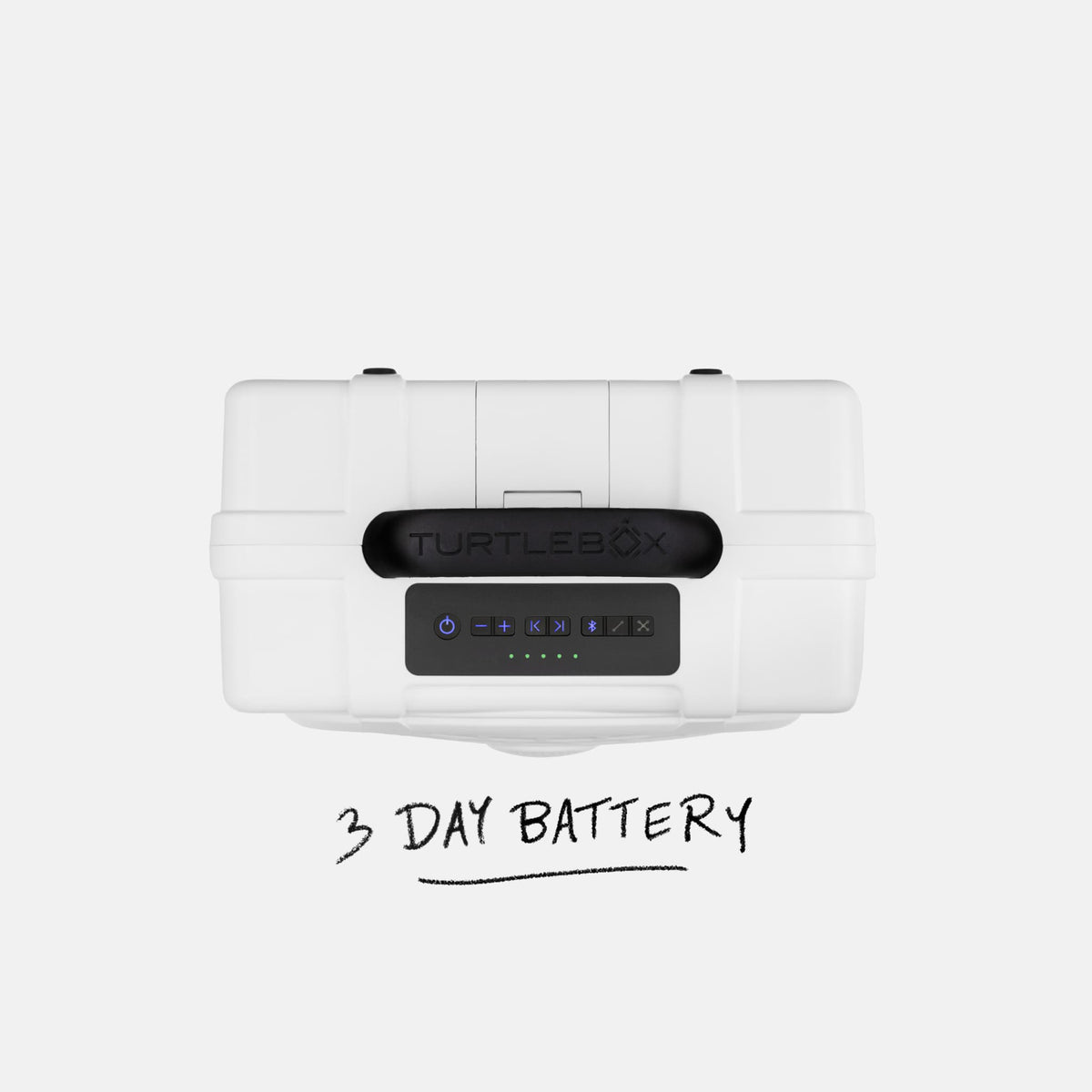 White Original speaker top view with a label saying 3-day battery #speaker-color_white