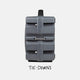 Turtlebox Grande speaker in gray side view highlighing the tie-downs #speaker-color_gray