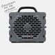 Turtlebox Grande speaker in gray saying Engineered for the Outdoors #speaker-color_gray