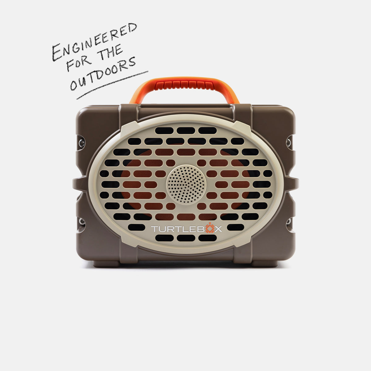 Delta Original speaker front view with info saying engineered for the outdoors #speaker-color_delta