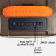Delta Original speaker top view showing control panel, with information showing Bluetooth Connectivity, 2 Box Stereo pairing and Party Mode #speaker-color_delta