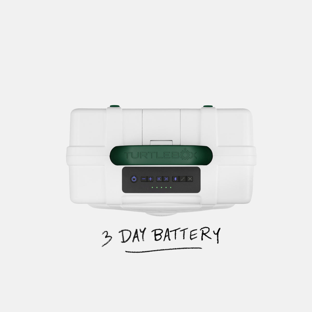 Mountain Bear Original speaker top view with a label saying 3-day battery #speaker-color_mountain-bear-artist-series
