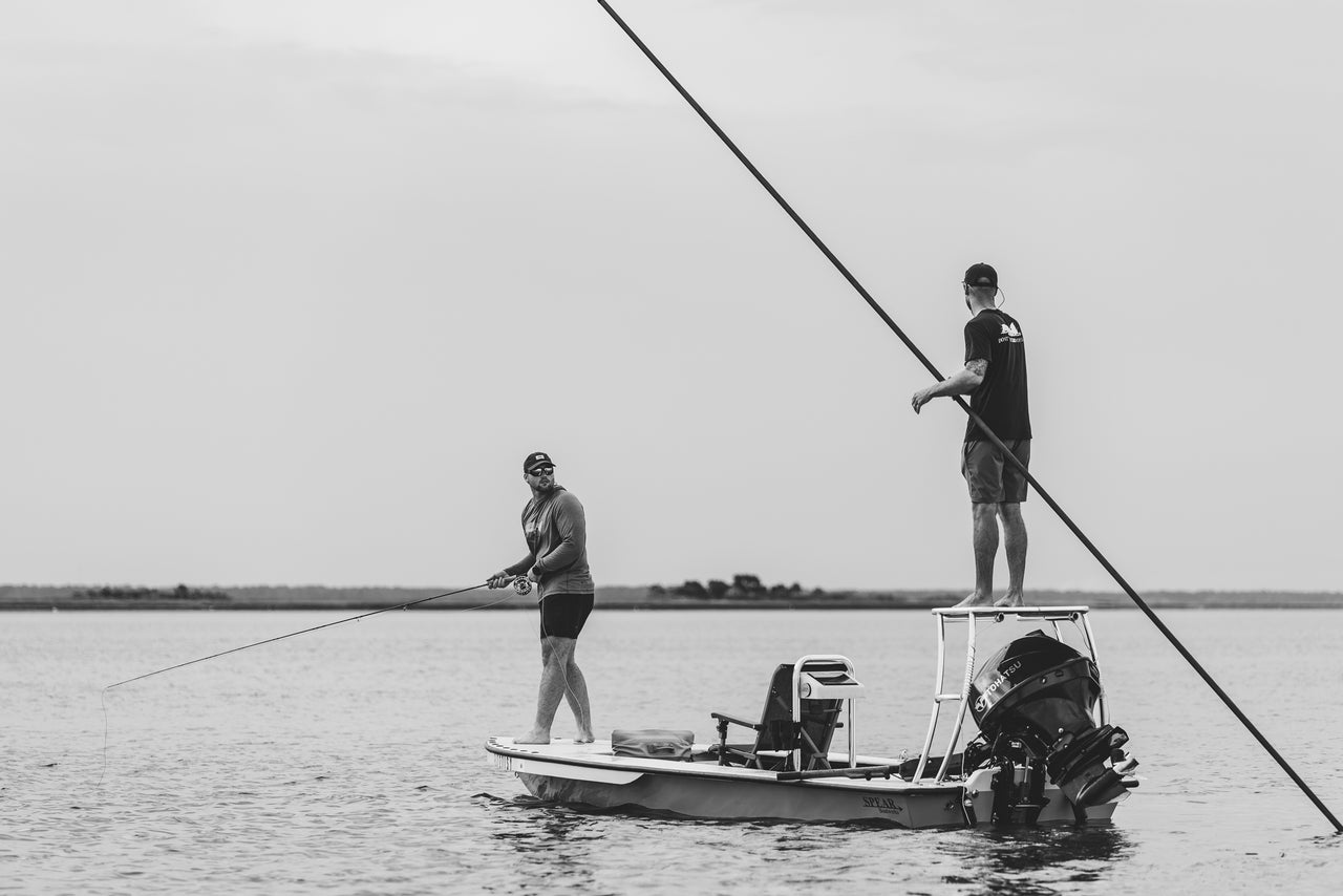 Hunter Leavine fishing with another