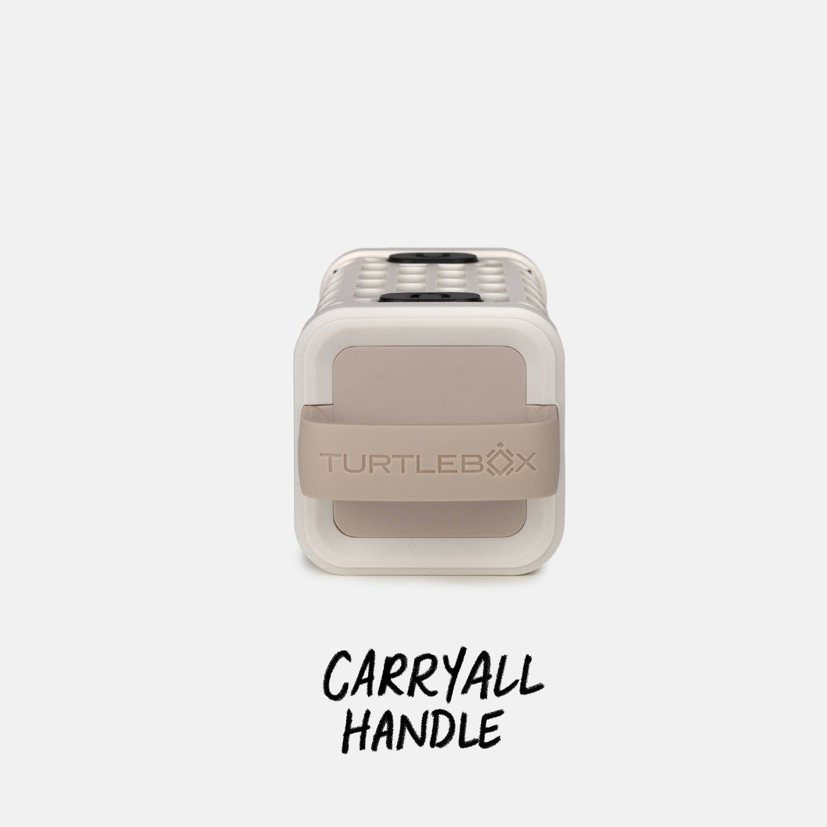 Studio top shot of a Ranger in Ivory color with a label that says Carryall Handle #base-color_ivory
