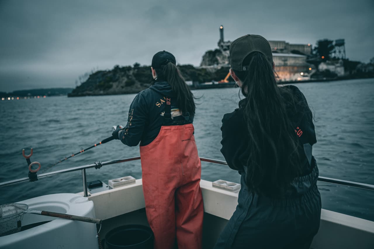 Virginia Salvador on a fishing trip