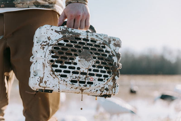 Turtlebox covered in mud 
