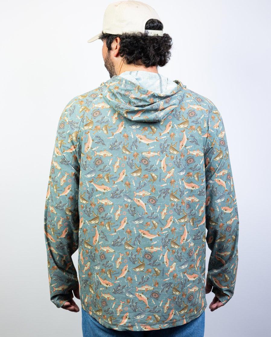 A lifestyle photo of the Turtlebox Sun Hoodie