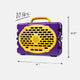 Purple & Gold LSU speaker front with measures information, 10lbs, 12 by 8.75 inches #speaker-color_purple-gold-gameday-series