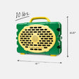 Green & Yellow Oregon speaker front with measures information, 10lbs, 12 by 8.75 inches #speaker-color_green-yellow-gameday-series