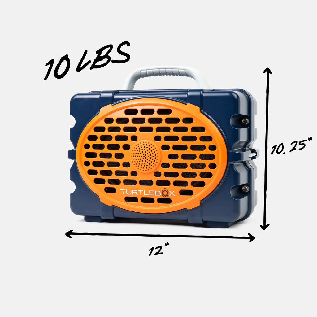 Navy & Orange Original Gen 3 quarter view #speaker-color_navy-orange-gameday-series
