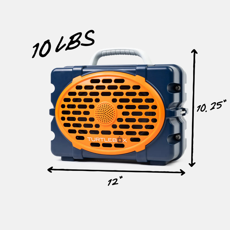 Navy & Orange Original Gen 3 quarter view #speaker-color_navy-orange-gameday-series