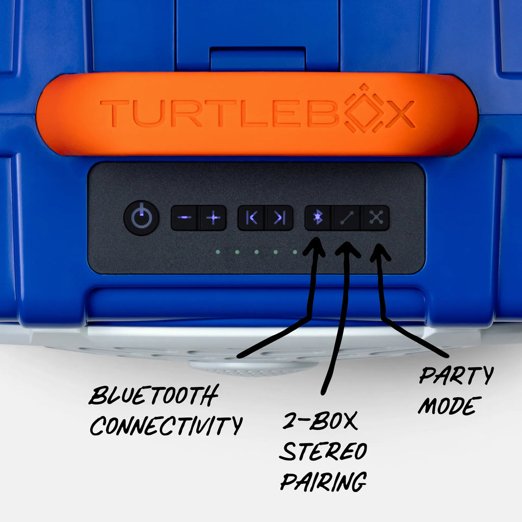 Blue & Orange Original Gen 3 top macro view #speaker-color_blue-orange-gameday-series