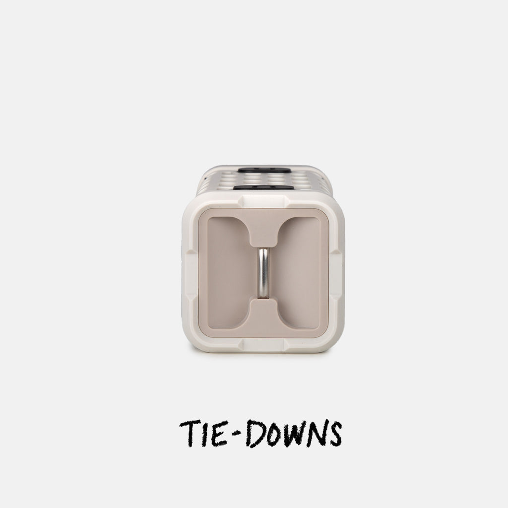 Studio shot of a Ranger in Ivory color showcasing the stainless steel tie-downs #base-color_ivory