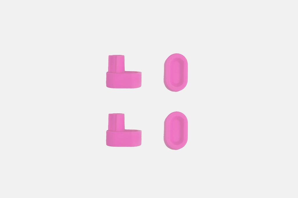 Studio photo showing the pink rubber feet  on a white background #feet-color_pink