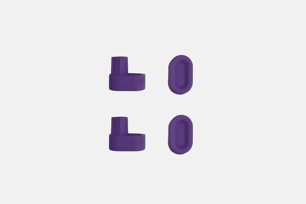 Studio photo showing the purple rubber feet  on a white background #feet-color_purple