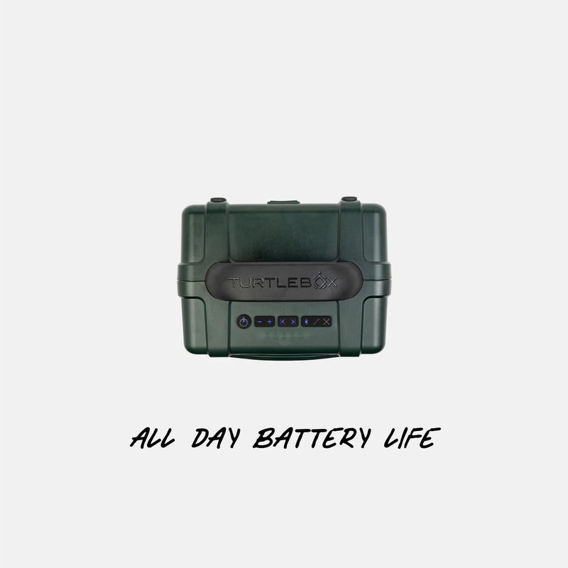 Green portable battery pack with 'Turtleback' branding on a white background #base-color_green