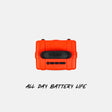 Orange battery pack with 'Turtleback' branding on a white background, featuring text 'All Day Battery Life'. #base-color_orange