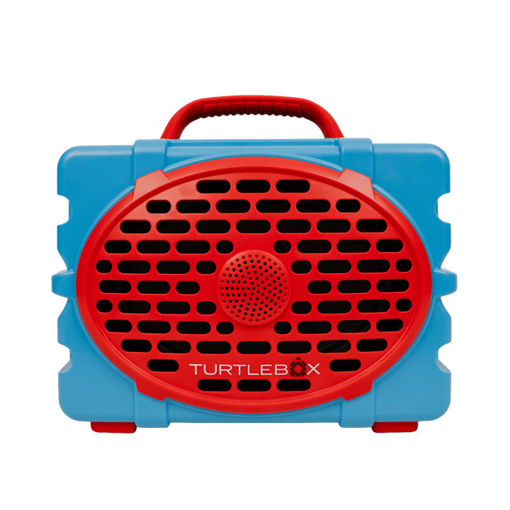 Baby Blue & Red speaker studio image