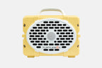 Yellow portable speaker with 'Turtlebox' branding on a white background no-gallery