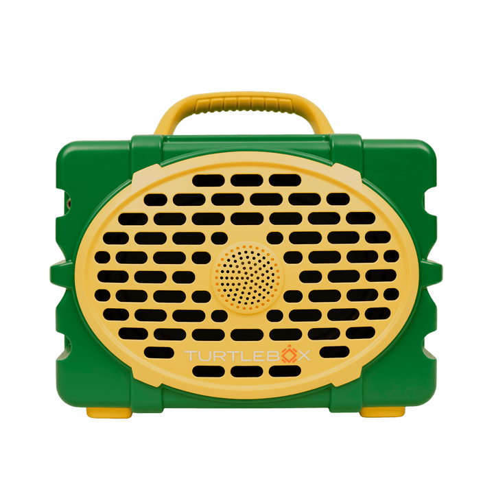Green & Yellow speaker studio image