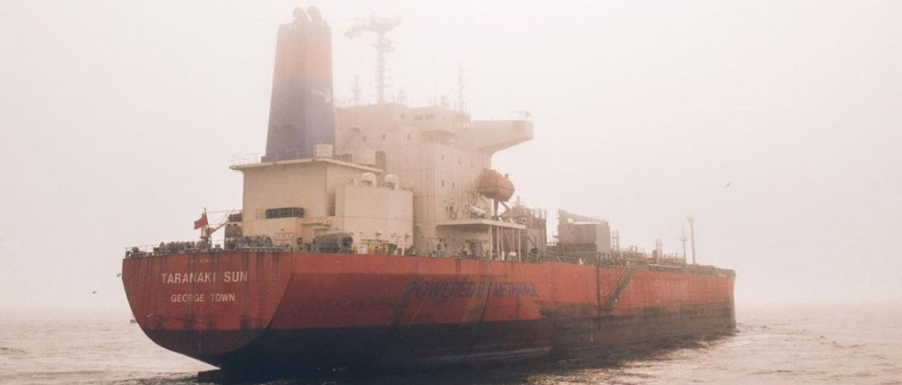 John Dunaway's barge in the water 