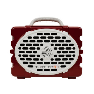 Maroon & White speaker studio image