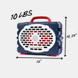 Turtlebox with dimensions and weight label on a white background #speaker-color_americana-blue