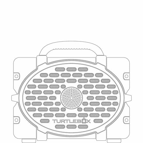 Top view of a Turtlebox product on a light gray background