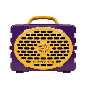 Purple & Gold speaker studio image
