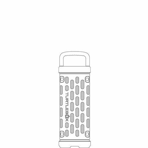 Outline of a container with 'Turtleback' branding on a white background