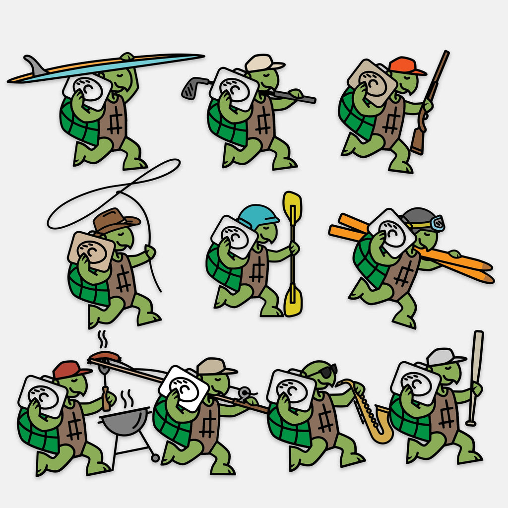 Studio image Jammin Turtles Turtlebox sticker pack 