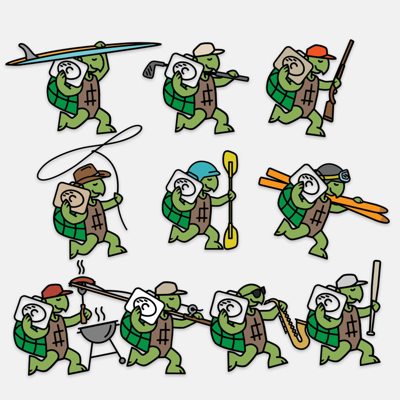 Studio image Jammin Turtles Turtlebox sticker pack 