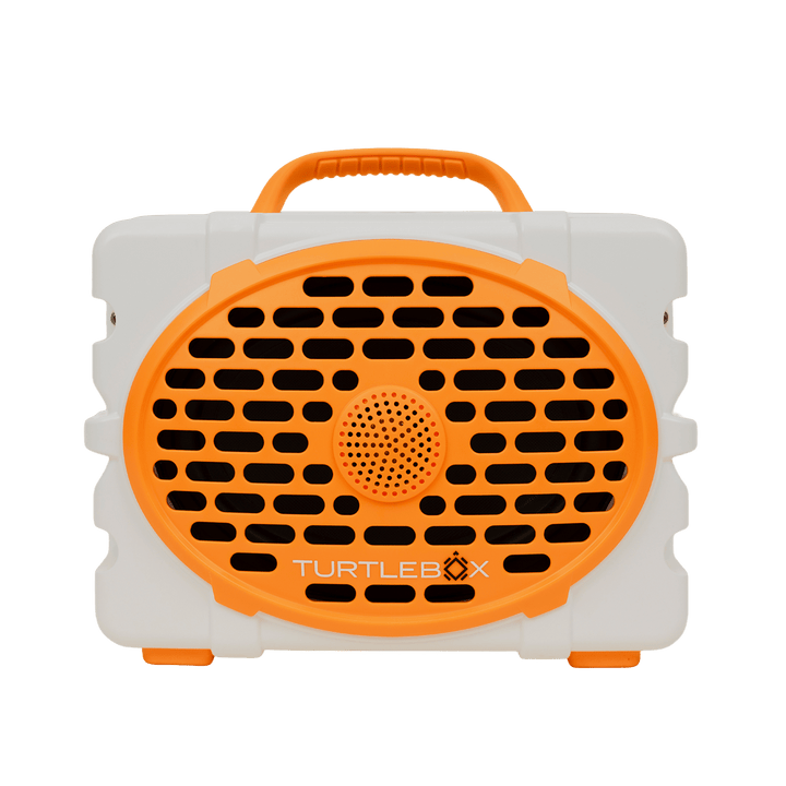 White & Orange speaker studio image